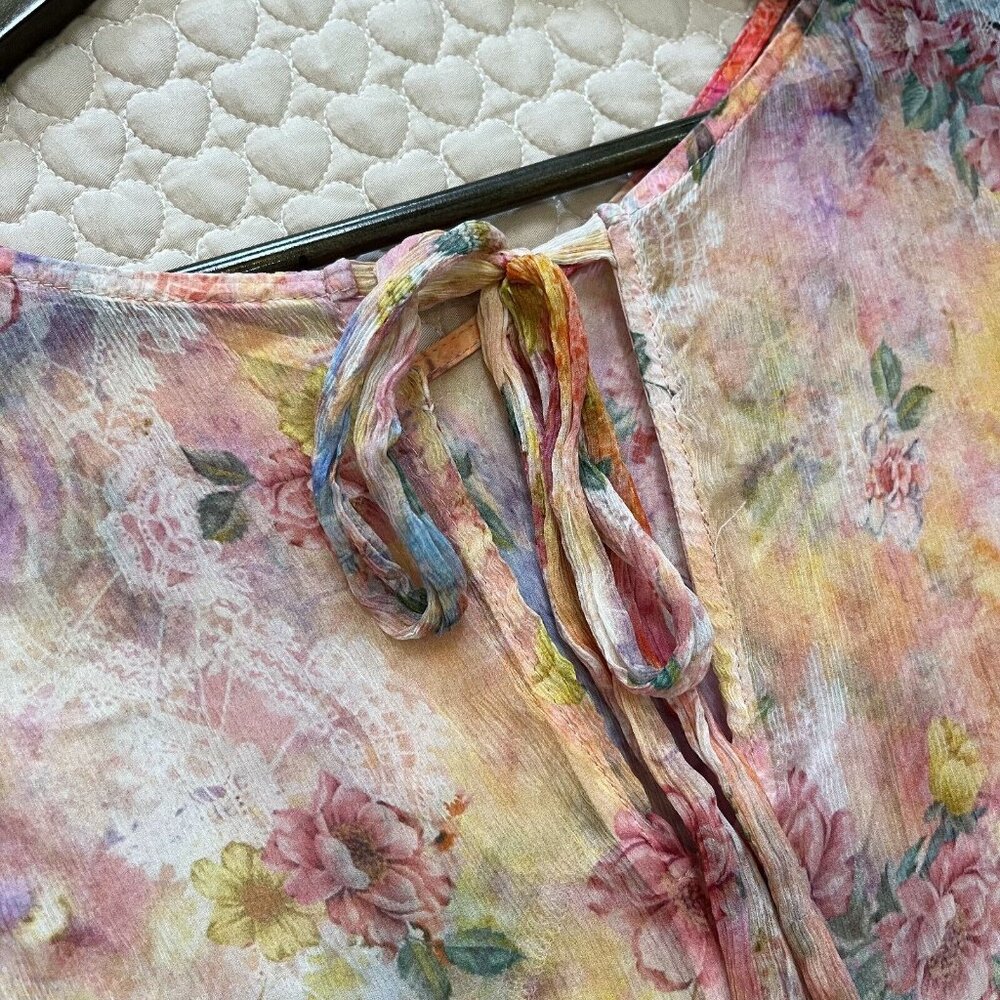 NWT Silk Floral-Print Midi Dress 3D Butterfly - Picture 9 of 10